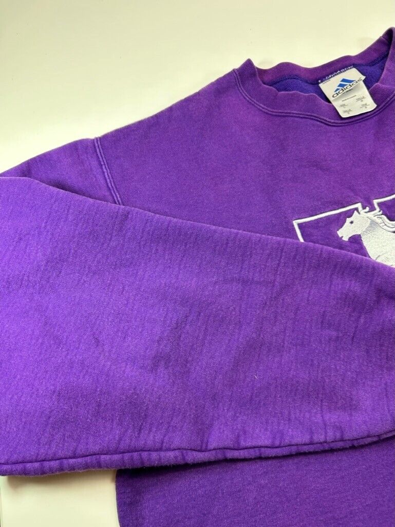 Vintage 90s Western Mustangs Collegiate Embroidered Logo Sweatshirt Size Large