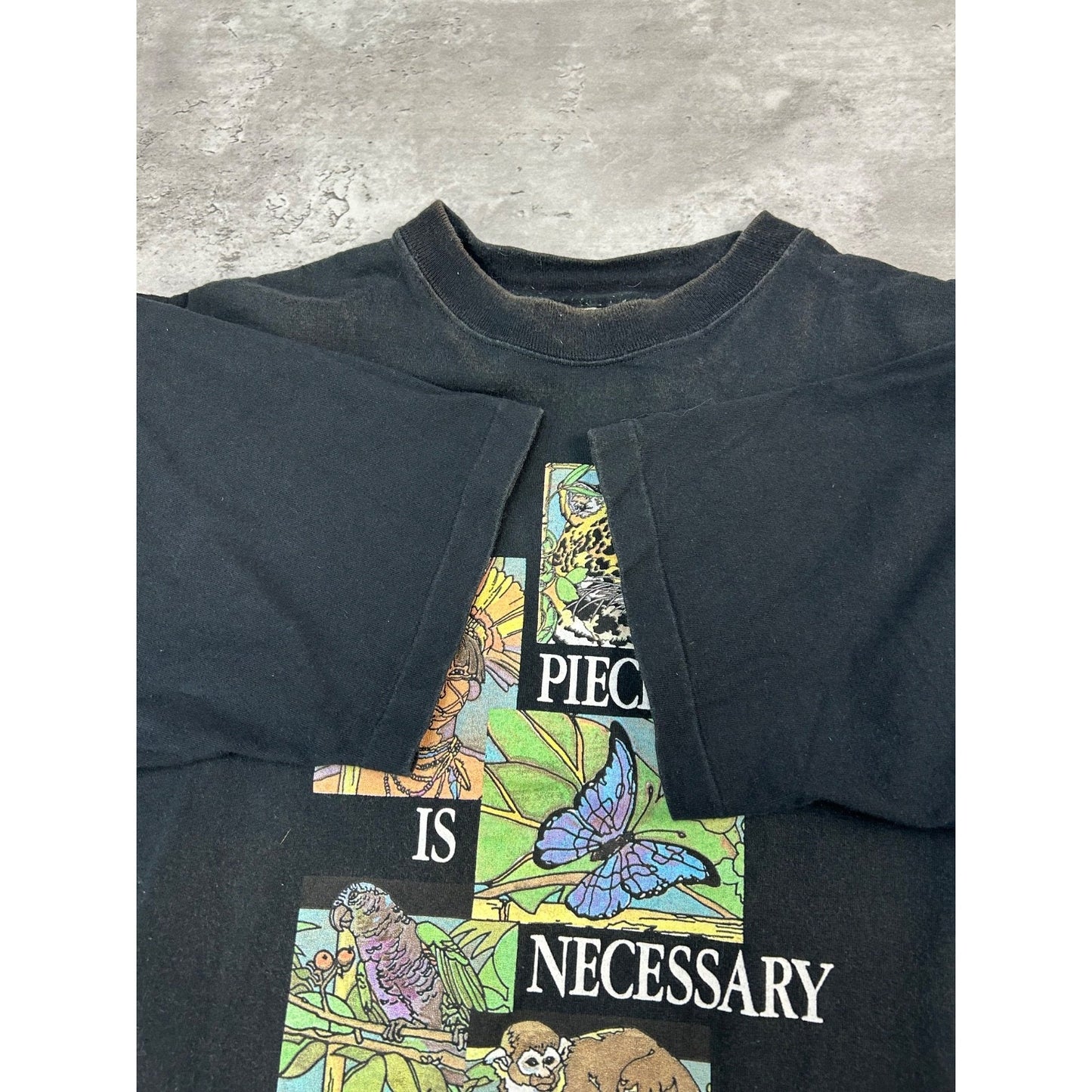 Vintage 90s WWF Every Piece Is Necessary Animal Preservation T-Shirt Sz Medium
