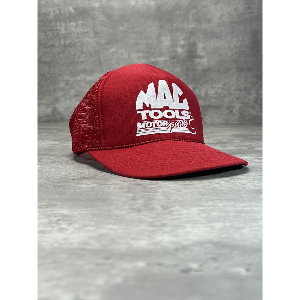 Vintage 90s Mac Tools Motorsports Spellout Graphic Trucker Snapback Hat OSFA