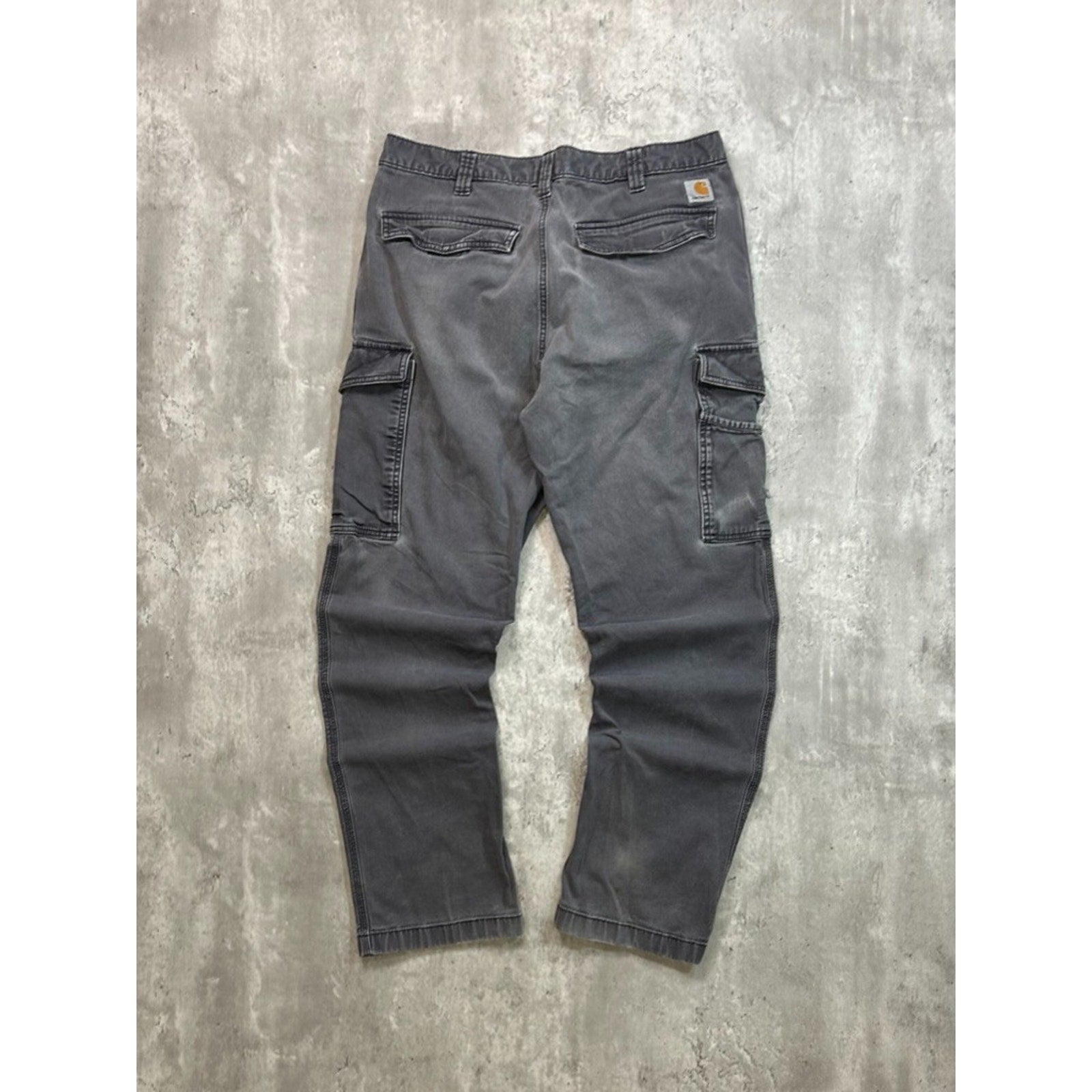 Carhartt Relaxed Fit Canvas Workwear Grey Cargo Pants Size 35