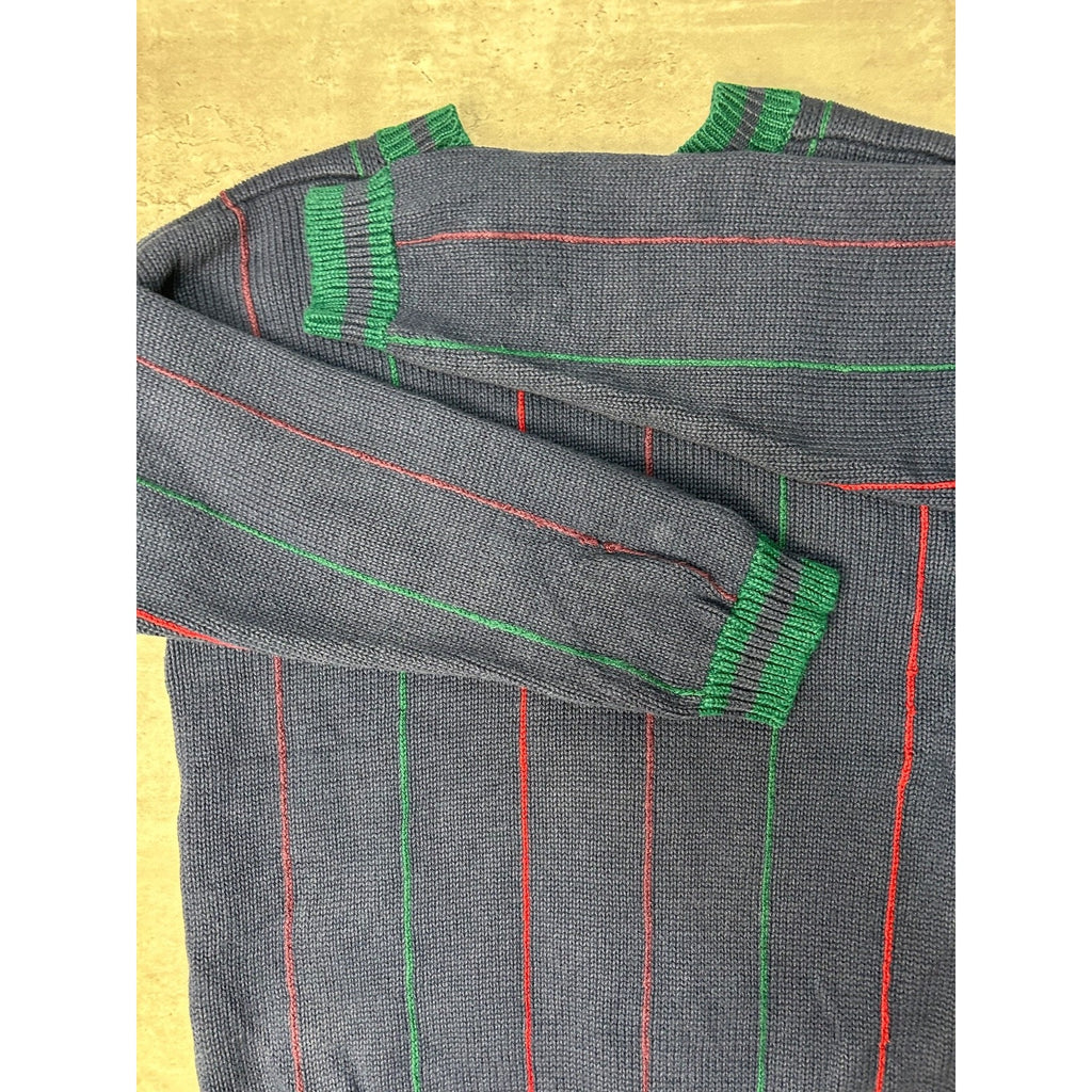 Vintage 80s/90s Striped Button Down Knit Cardigan Sweater Size YOUTH XL