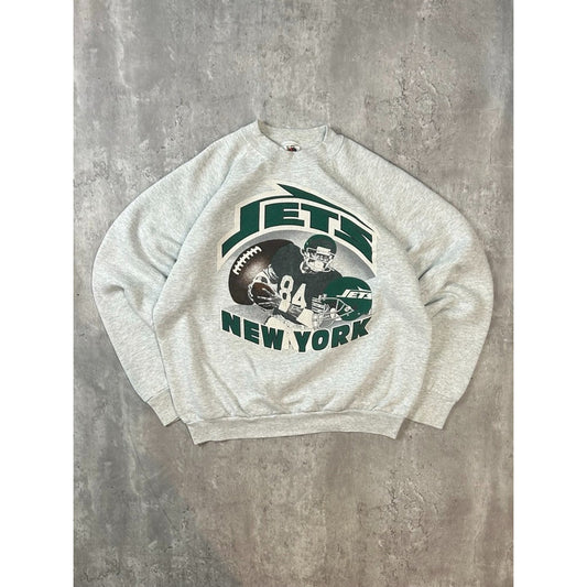 Vintage 90s New York Jets NFL Player Spellout Football Graphic Sweatshirt Sz XL