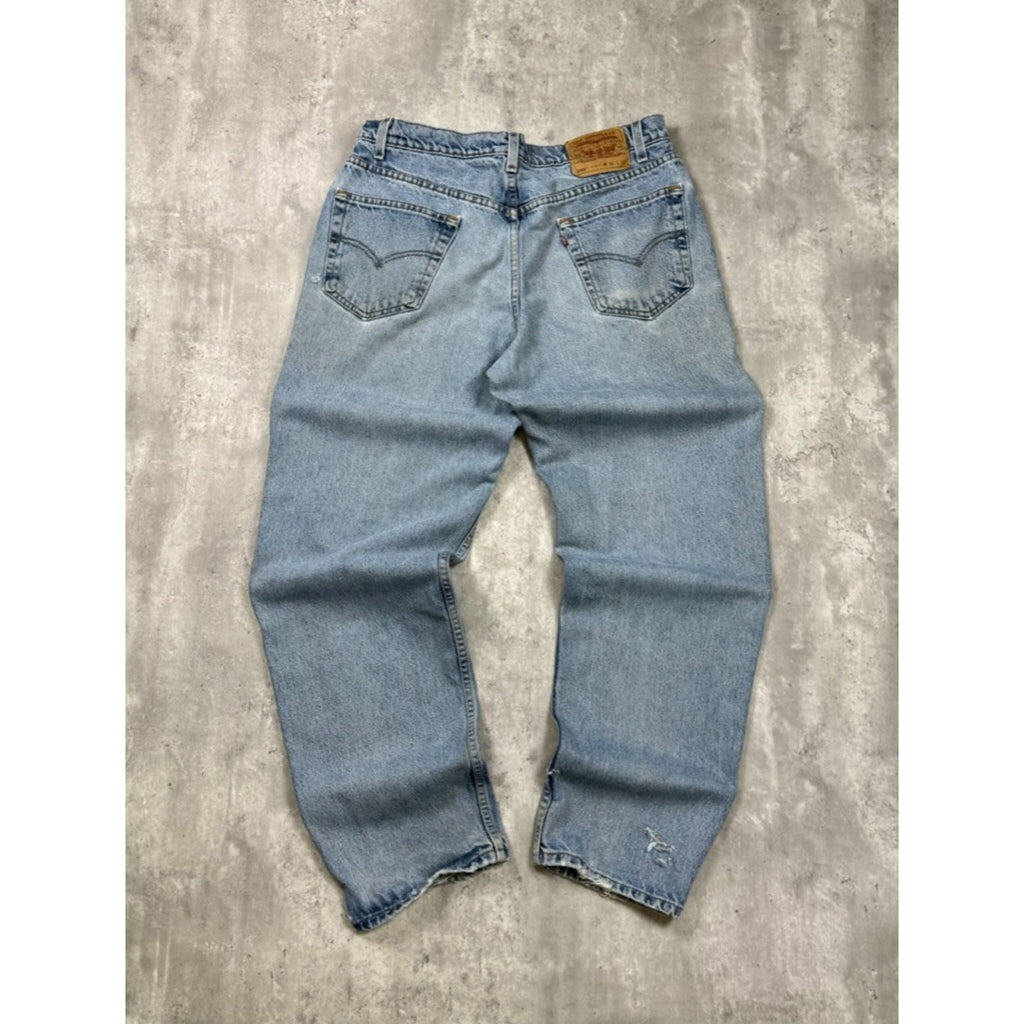 Vintage Levis 550 Red Tab Relaxed Fit Medium Wash Denim Pants Size 34