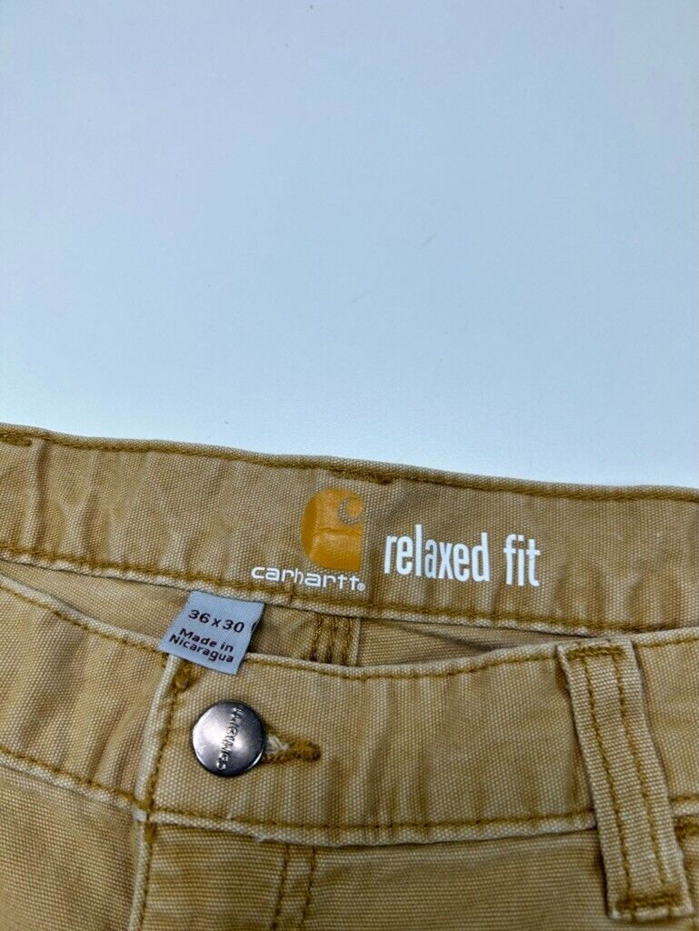 Carhartt Relaxed Fit Canvas Workwear Five Pocket Pants Size 36 Beige