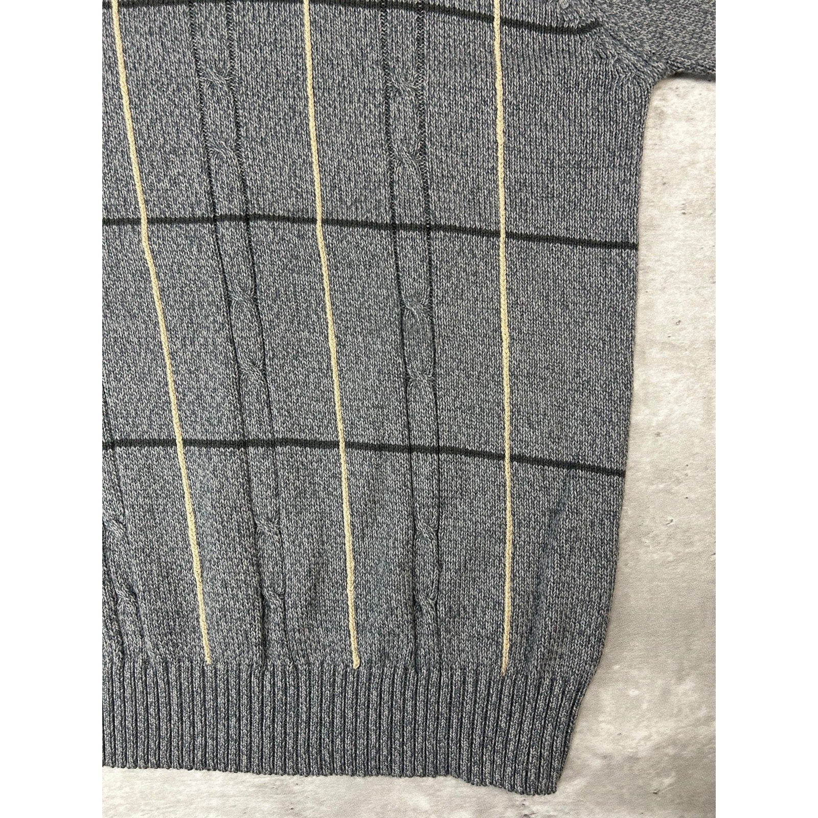 Vintage 90s Striped Print Pullover Ribbed Knit Sweater Size Medium