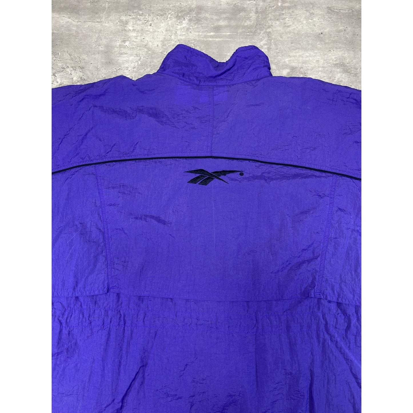 Vintage 90s Reebok Embroidered Logo Full Zip Windbreaker Jacket Size Large
