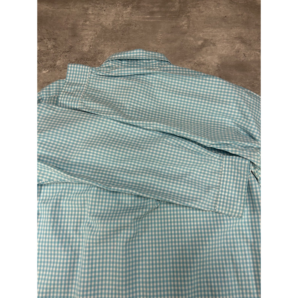 Polo Ralph Lauren Plaid Print Long Sleeve Button Up Shirt Size Large Blue/White