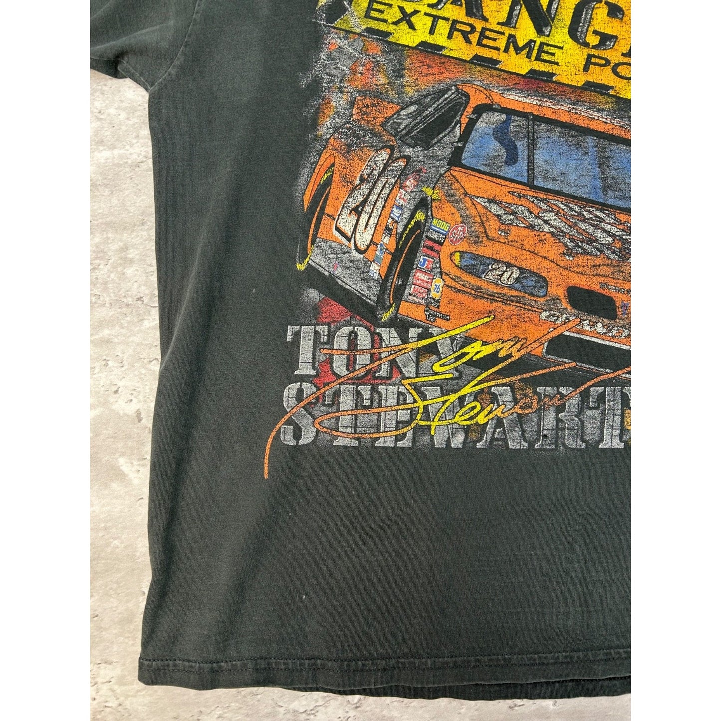 Vintage Tony Stewart #20 Extreme Danger Nascar Racing Graphic T-Shirt Sz Medium