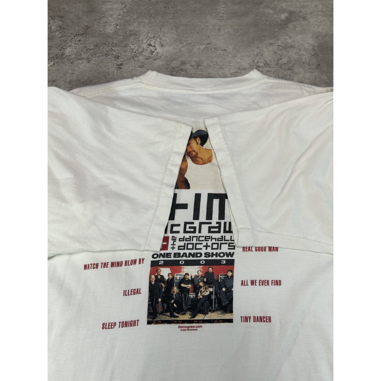 Vintage 2003 Tim McGraw One Band Tour Country Music T-Shirt Size Large White
