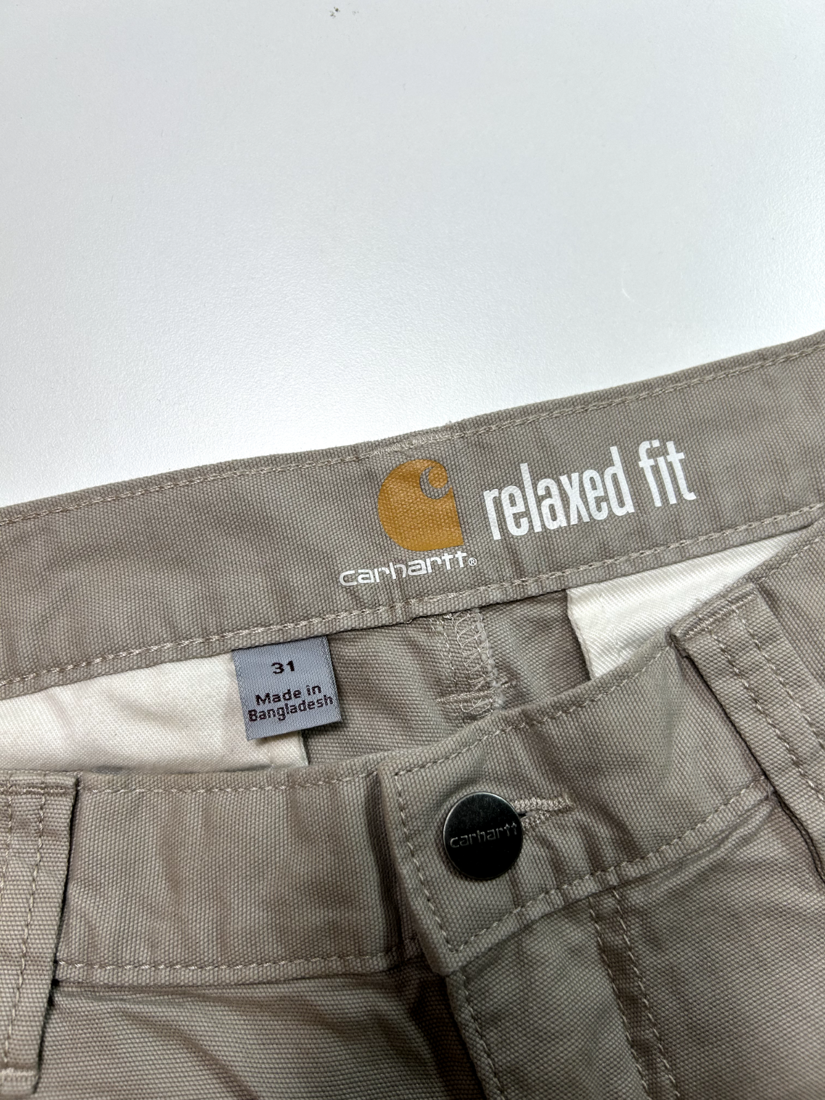 Carhartt Relaxed Fit Canvas Workwear Cargo Shorts Size 32 Beige