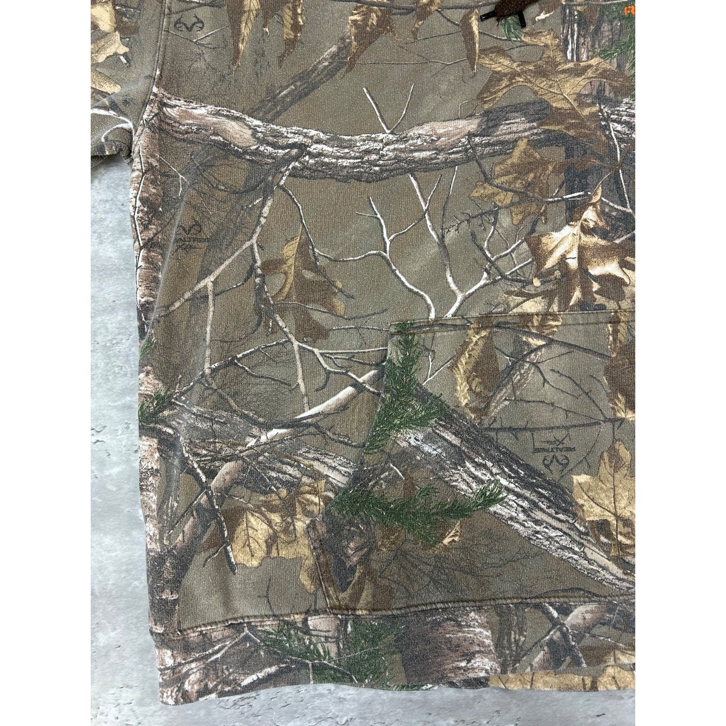 Vintage Realtree Xtra Tree Camo Hunting Pullover Hooded Sweatshirt Size 2XL