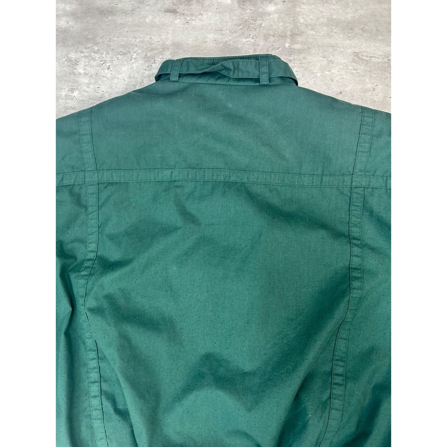 Vintage Lotus Embroidered Logo Full Zip Multi Pocket Bomber Jacket Size Large