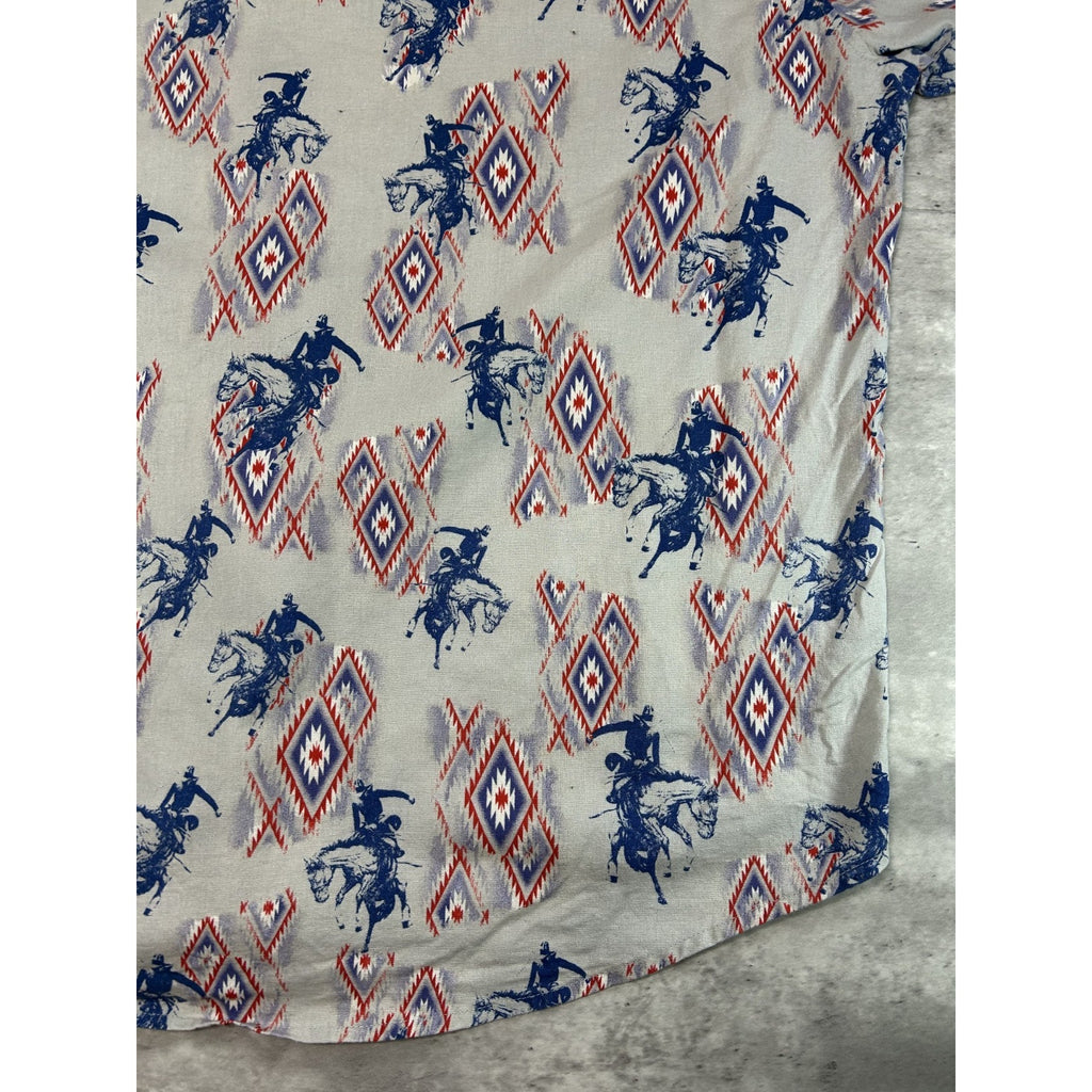 Vintage 90s Wrangler Western Wear Pearl Snap Long Sleeve Button Up Shirt Sz 2XL
