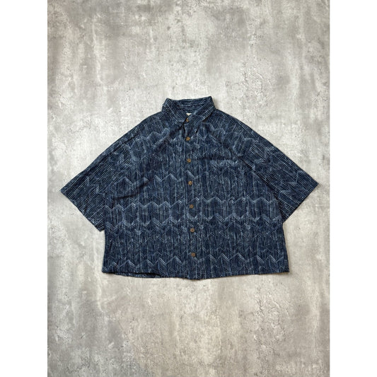 Vintage 90s St Johns Bay Abstract Print Reworked Cropped Button Up Shirt Large