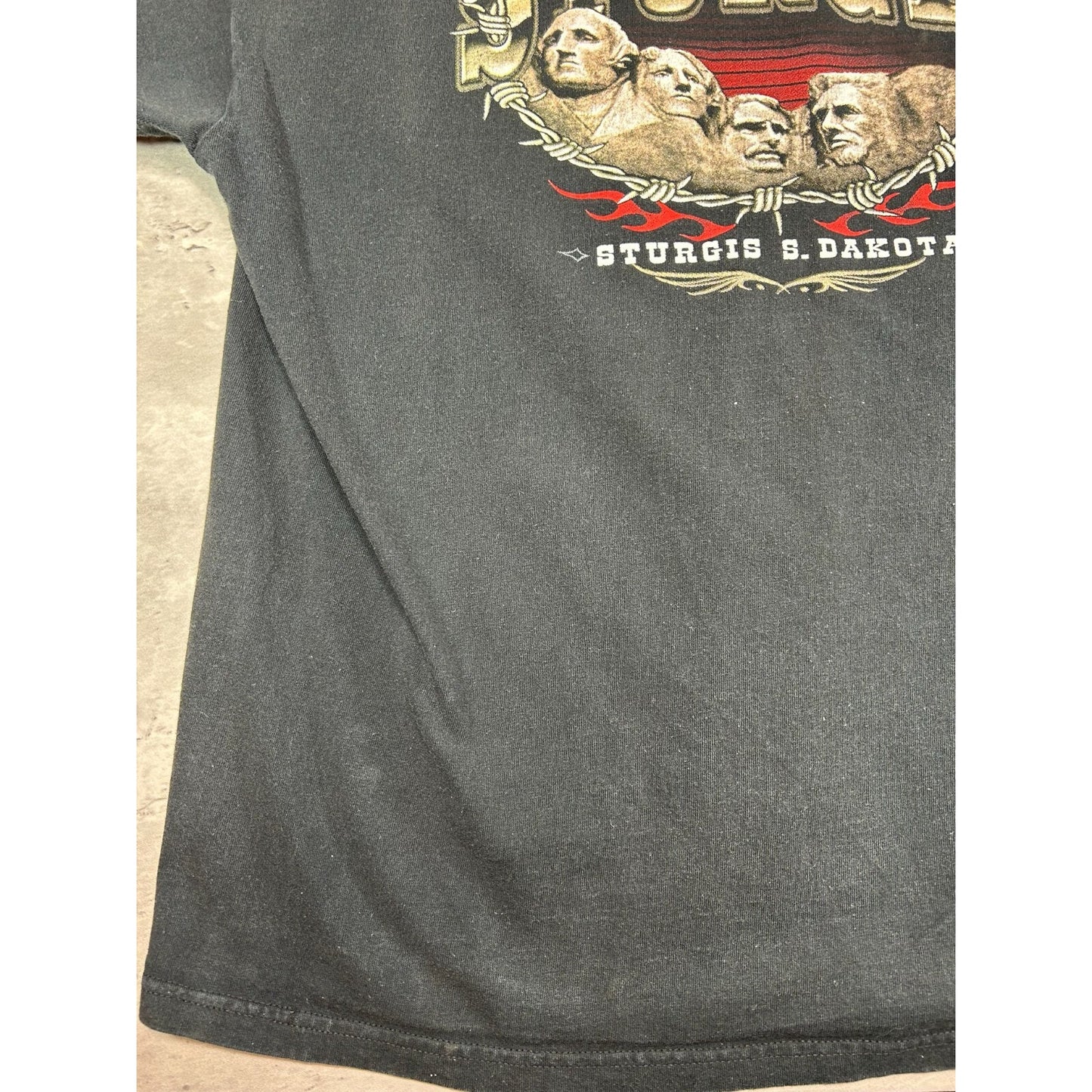 Sturgis Black Hills Rally Bald Eagle Motorcycle Graphic T-Shirt Size XL Black
