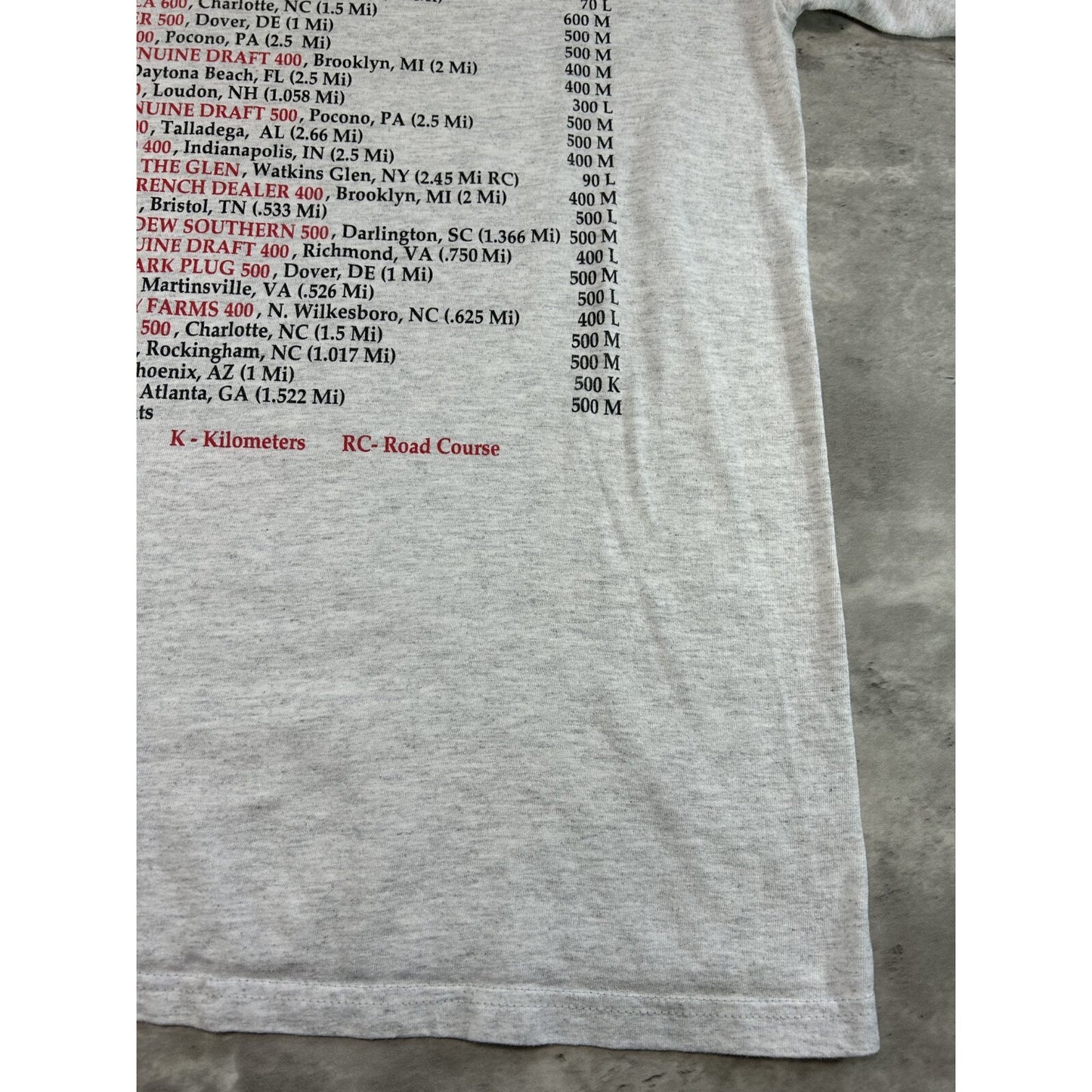 Vintage 1994 Rusty Wallace #2 Nascar Winston Cup Schedule T-Shirt Size Large