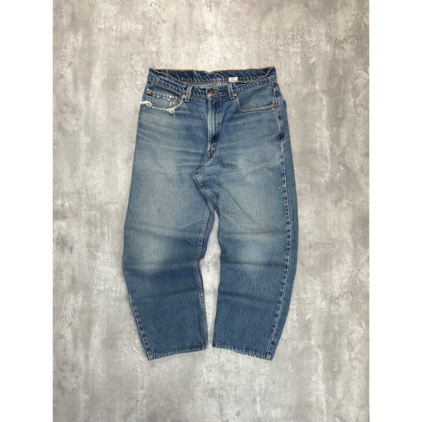 Vintage Levis 550 Red Tab Medium Wash Denim Pants Size 33