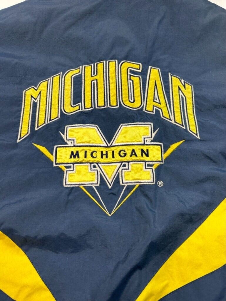 Vintage 90s Michigan Wolverines NCAA Insulated Full Zip Chalk Line Jacket Large