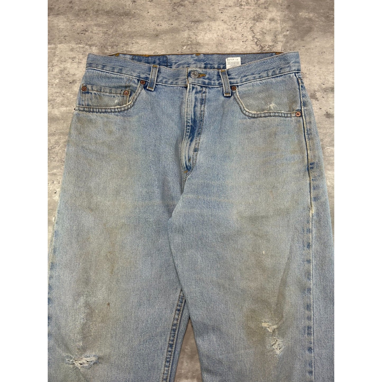 Vintage 90s Levis 505 Red Tab Straight Leg Light Wash Denim Pants Size 33