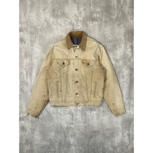 Vintage 90s Carhartt Blanket Lined Canvas Workwear Trucker Jacket Size Medium