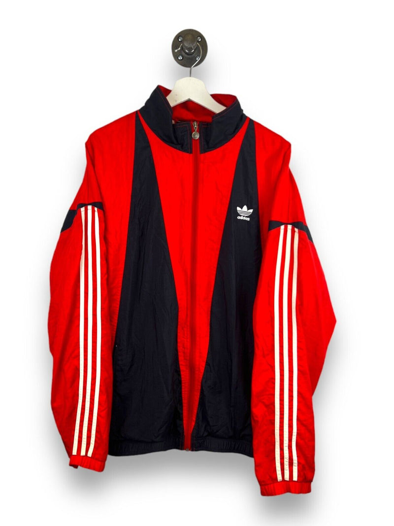 Vintage 90s Adidas Embroidered Trefoil Full Zip Windbreaker Jacket Size Large