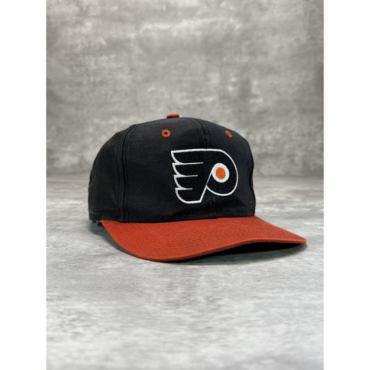 Vintage 90s Philadelphia Flyers NHL Embroidered Logo Hockey Snapback Hat OSFA