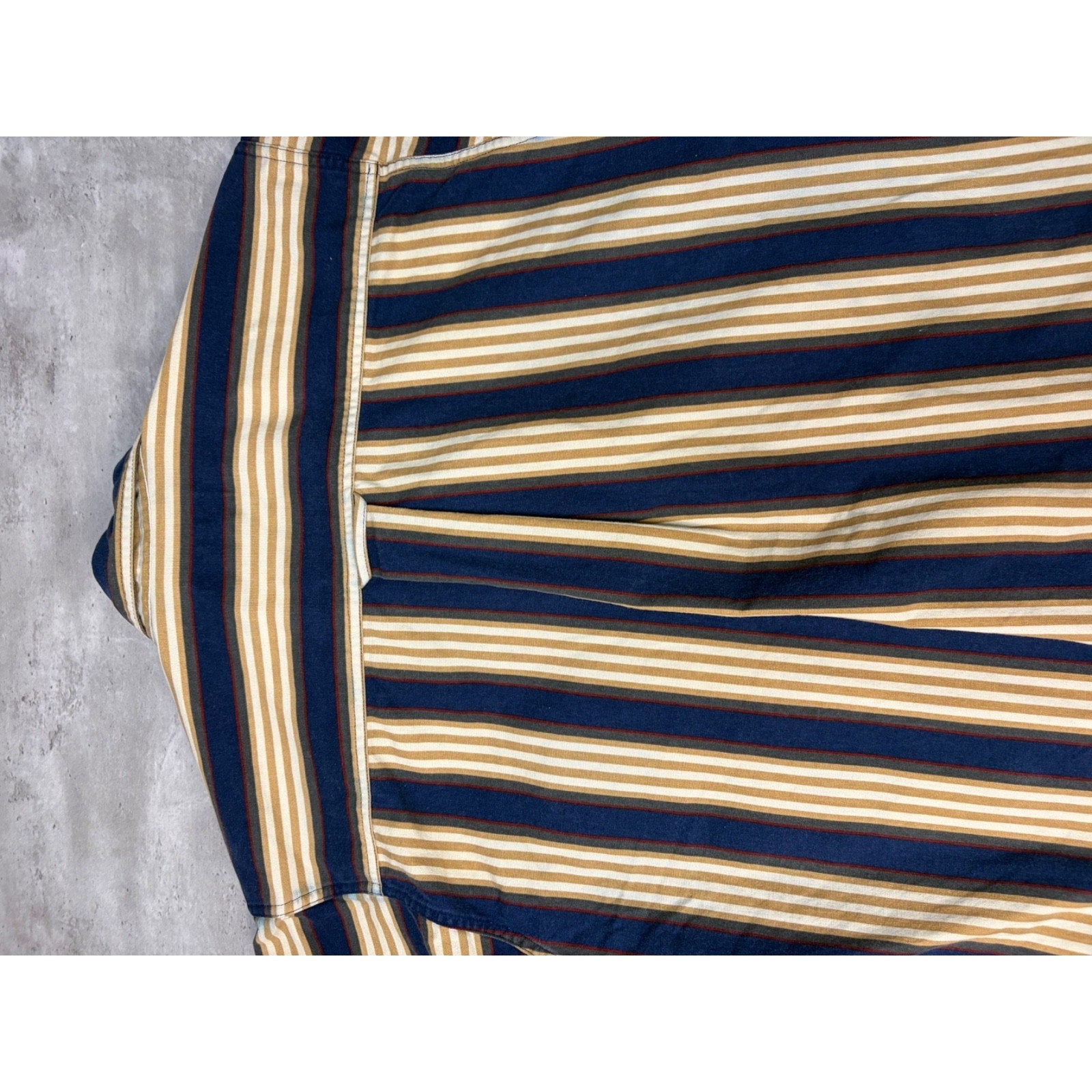 Vintage Eddie Bauer Striped Print Long Sleeve Button Up Shirt Size Small