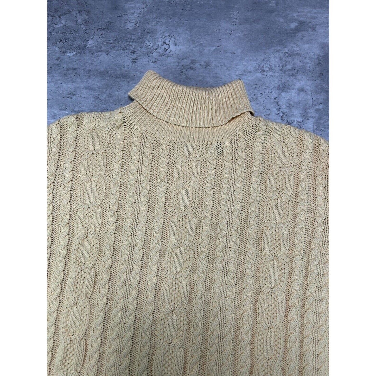 Vintage 90s Jeanne Pierre Cable Knit Turtle Neck Pull Over Sweater Size Small