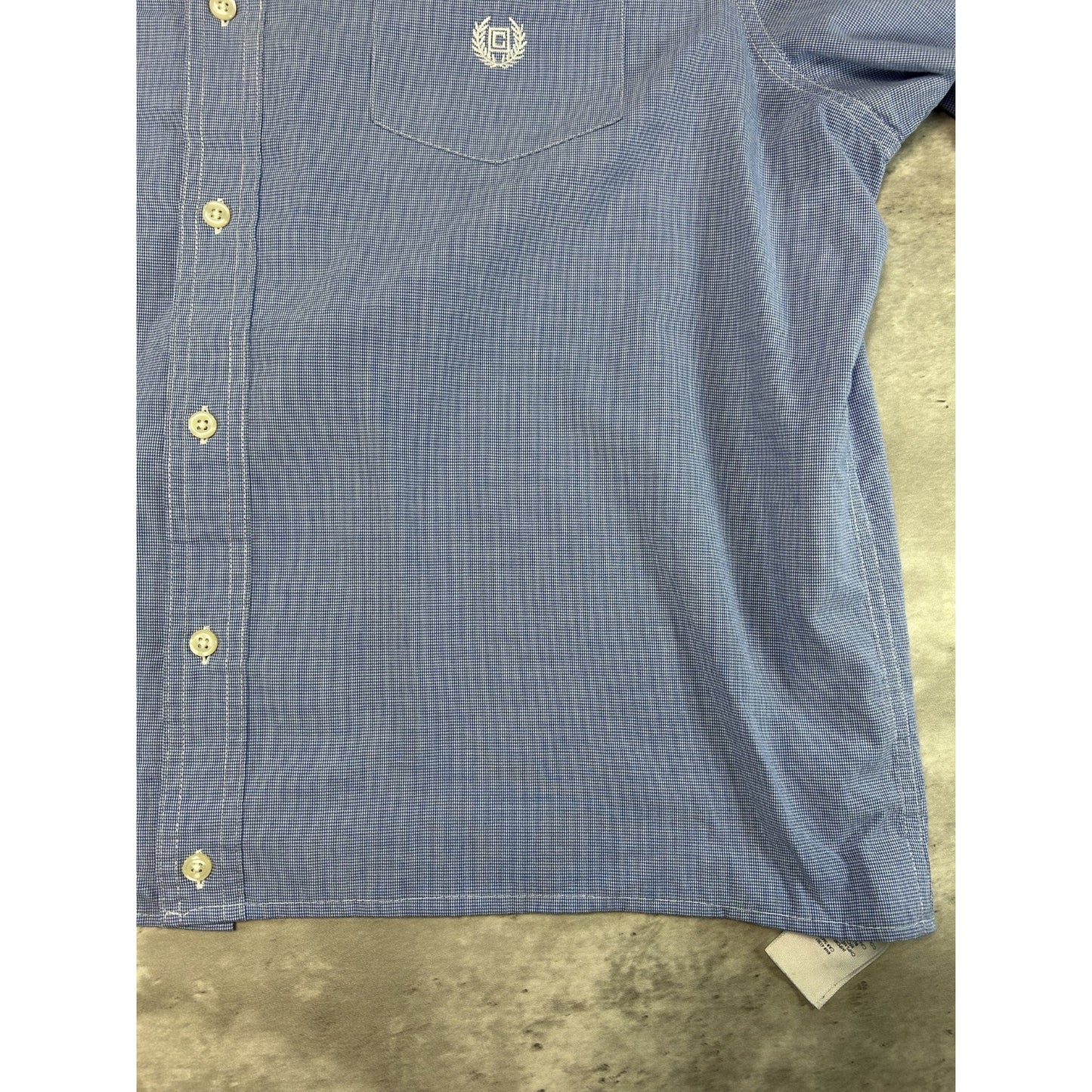 Vintage Chaps Ralph Lauren Short Sleeve Reworked Cropped Button Up Shirt Sz XL