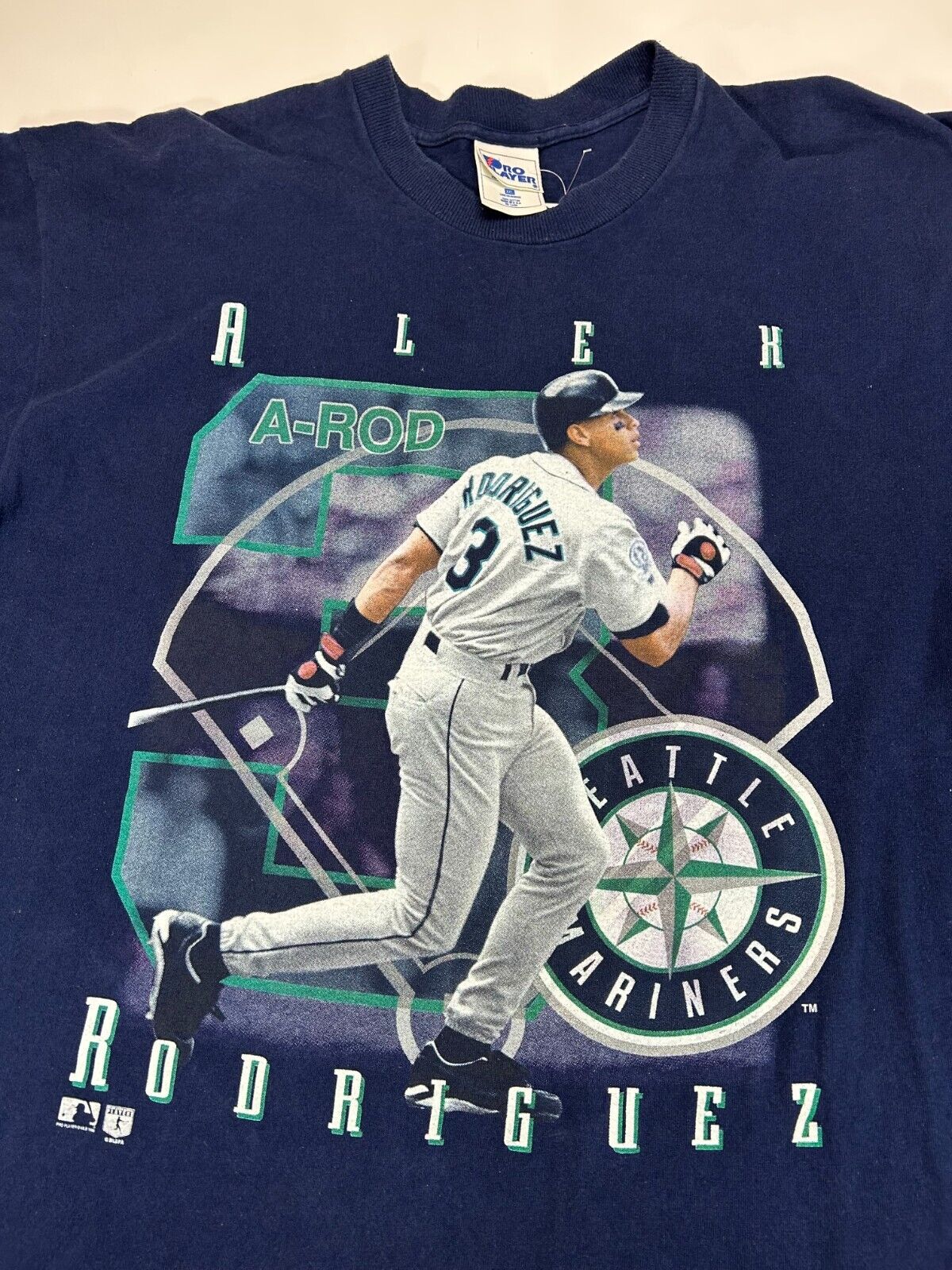 Vintage Alex Rodriguez A-Rod #3 Seattle Mariners MLB Pro Player T-Shirt Size 2XL