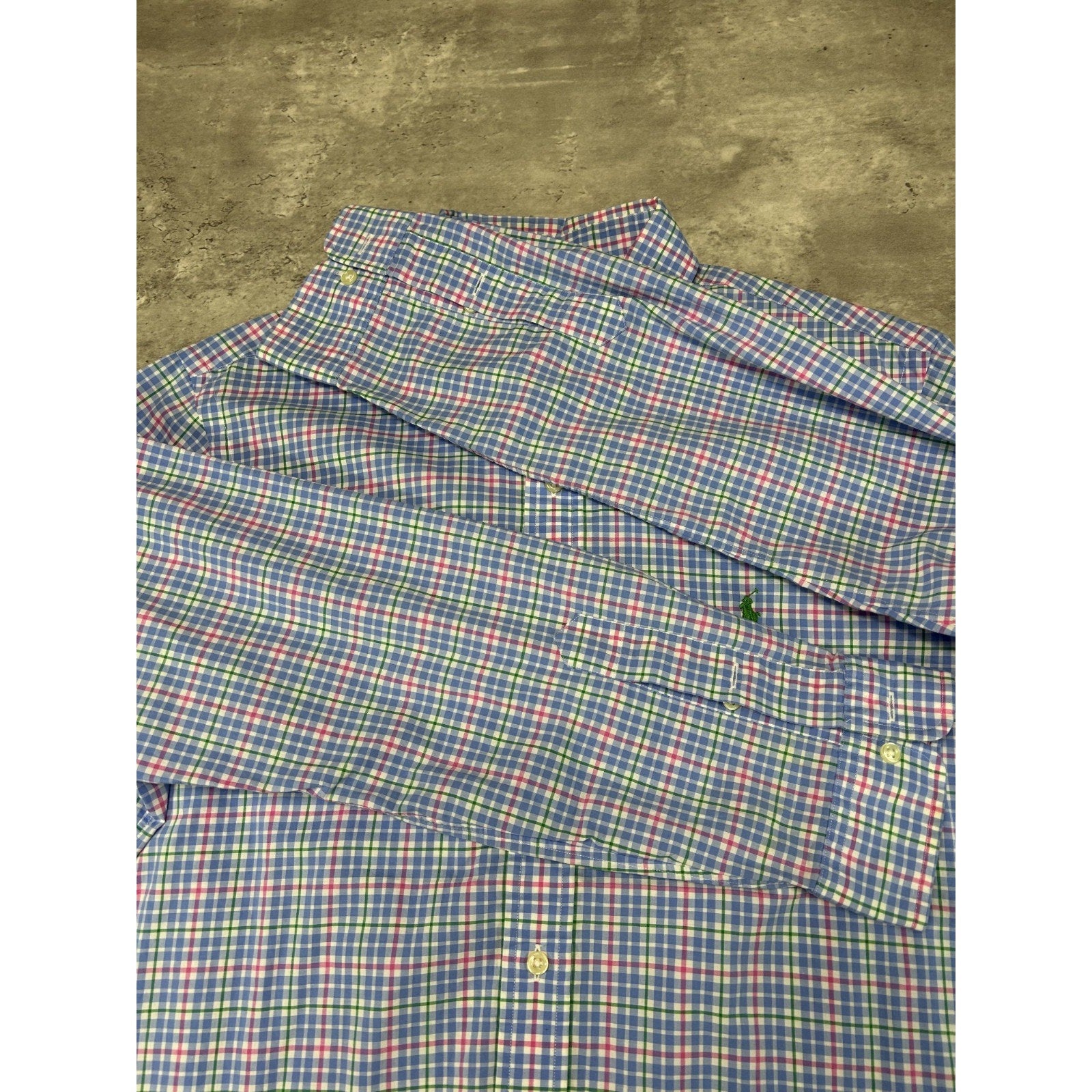 Vintage Polo Ralph Lauren Reworked Cropped Long Sleeve Button Up Shirt Sz Large