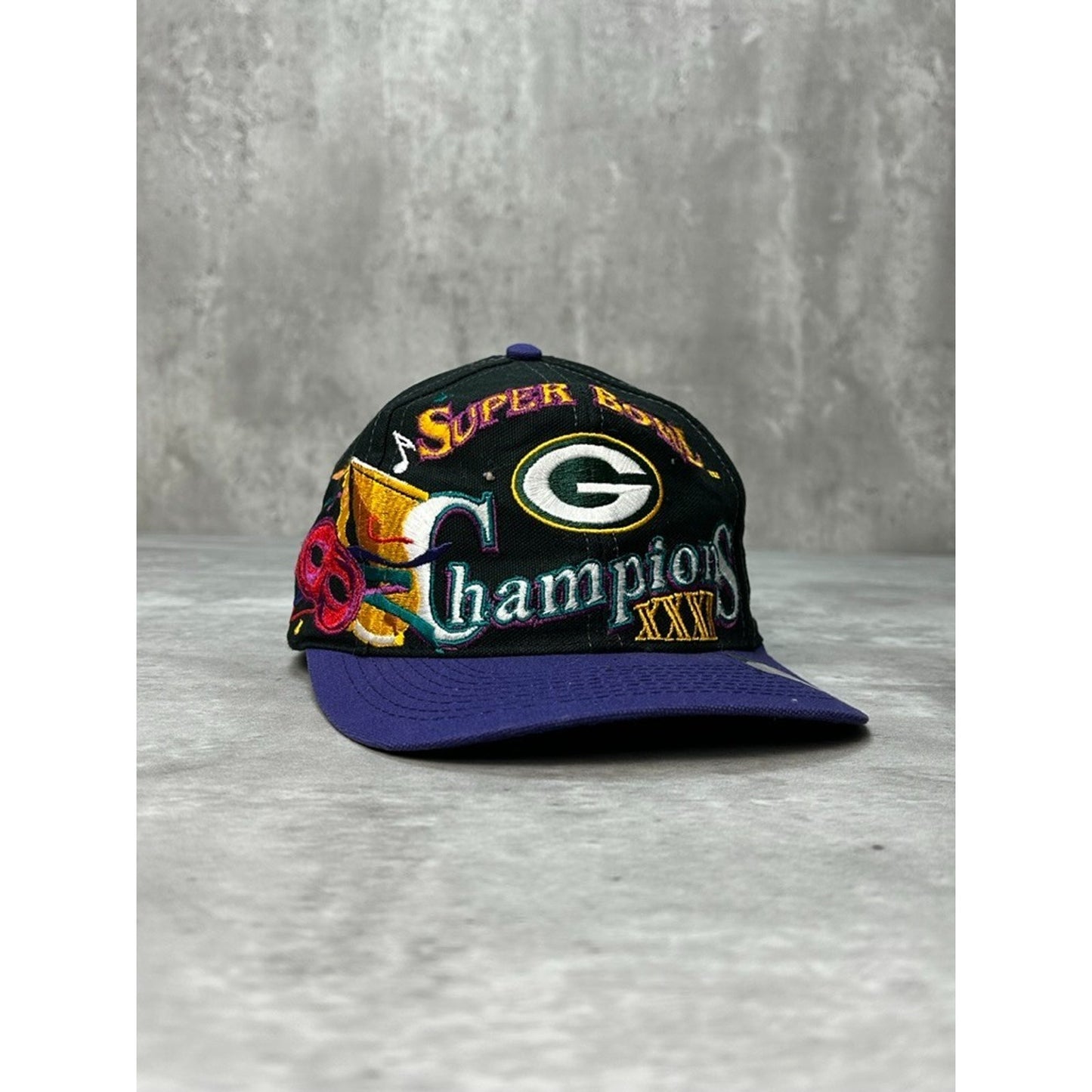 Vintage 1997 Green Bay Packers NFL Super Bowl Champs Snapback Hat OSFA