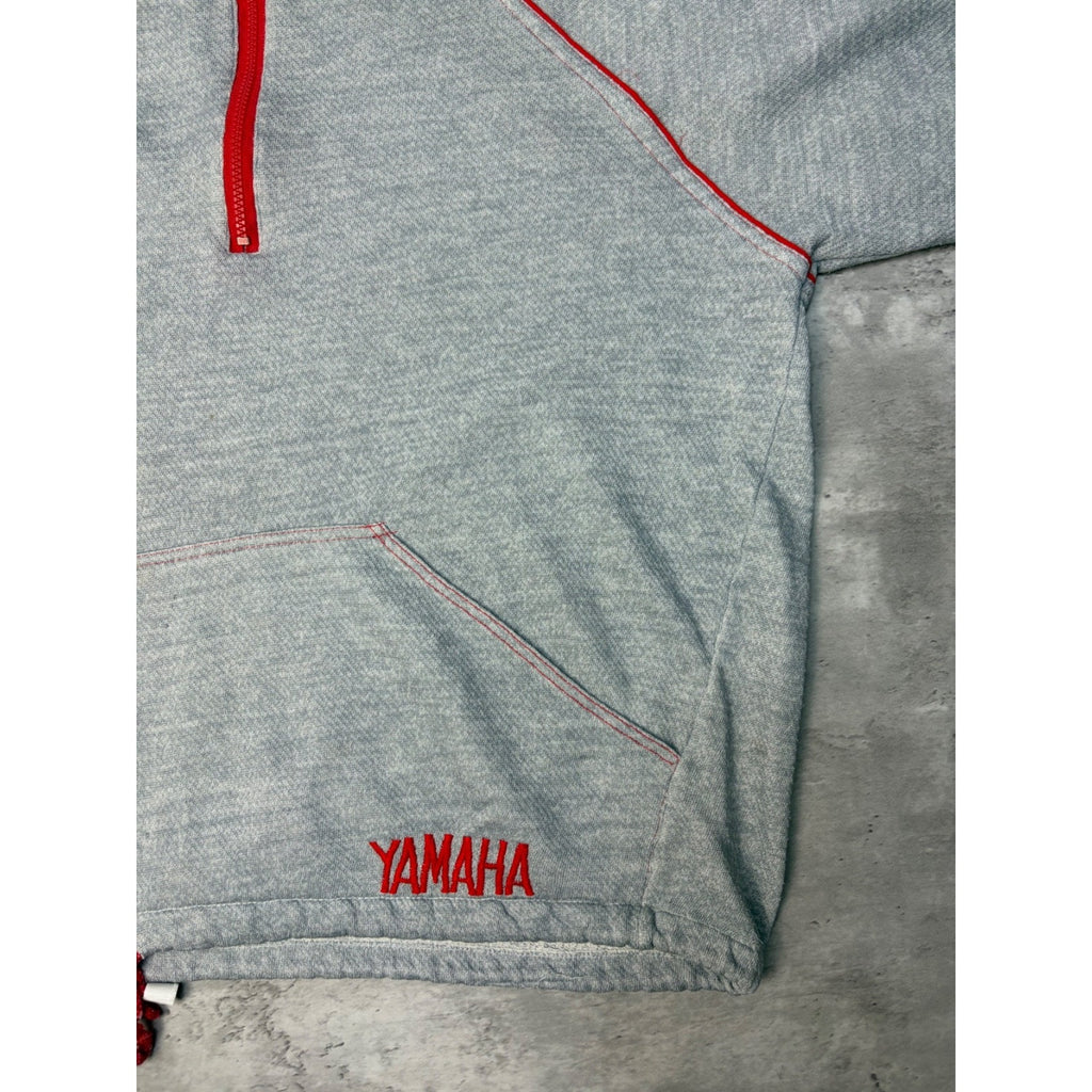 Vintage 80s Yamaha Lightweight 1/4 Zip Pullover Hooded Sweatshirt Size XL