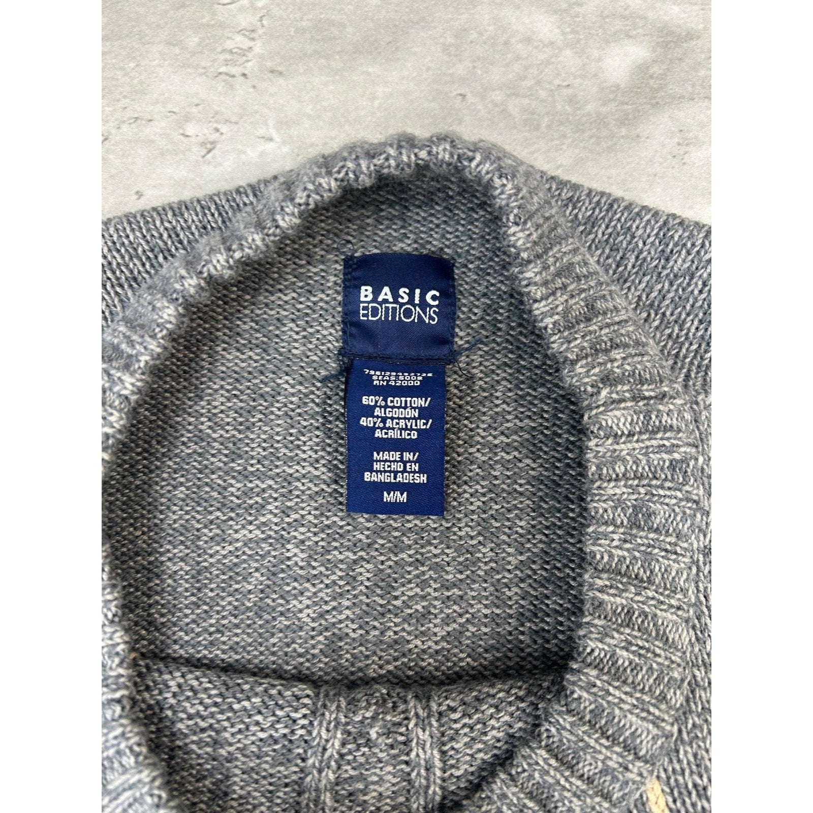 Vintage 90s Striped Print Pullover Ribbed Knit Sweater Size Medium