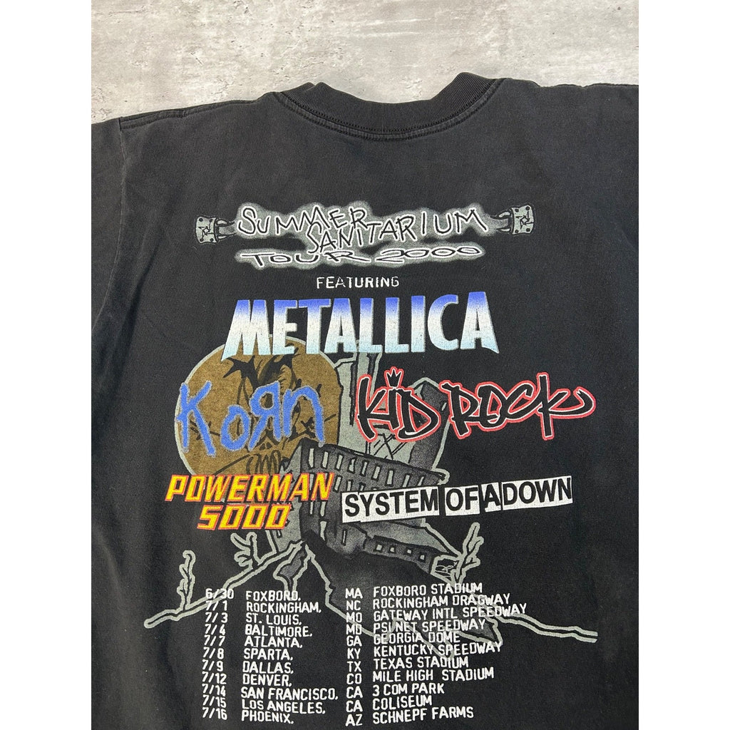 Vintage 2000 Metallica Summer Sanatorium Rock Music Tour Graphic T-Shirt Sz L