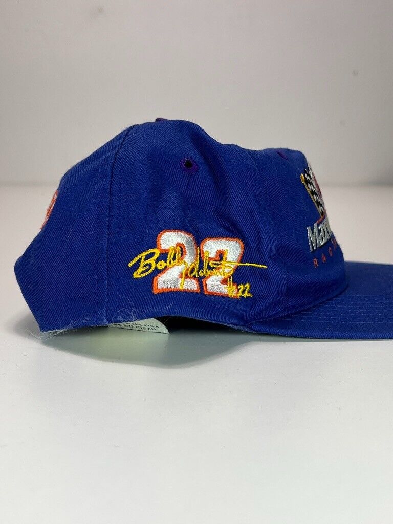 Vtg #22 Bobby Labonte Nascar Maxwell House Racing Embroided Snapback Hat OSFA