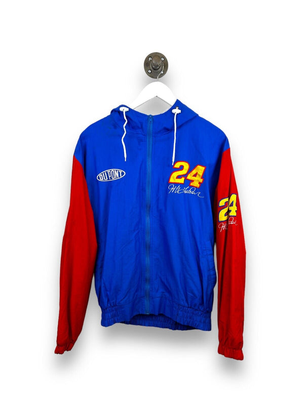 Vintage 90s Jeff Gordon #24 Dupont Racing Full Zip Nylon Nascar Jacket Sz Large