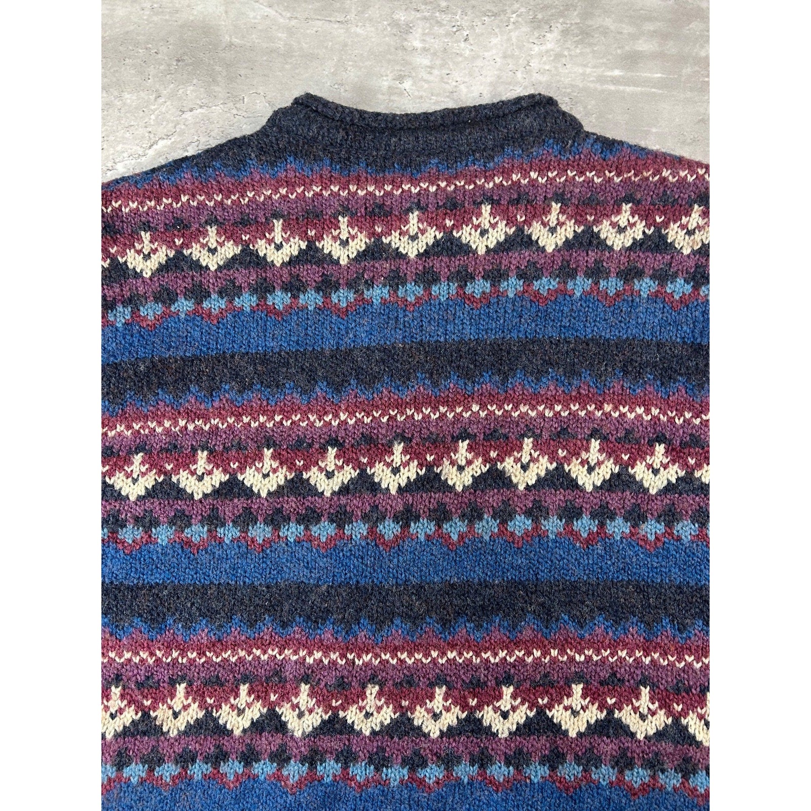 Vintage 90s Dress Barn Abstract Striped Full Zip Knit Sweater Size XL