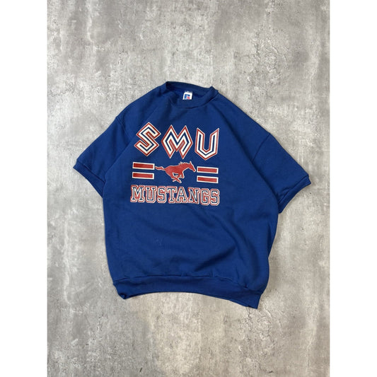 Vintage 80s/90s SMU Mustangs NCAA Short Sleeve Graphic Sweatshirt Size Large