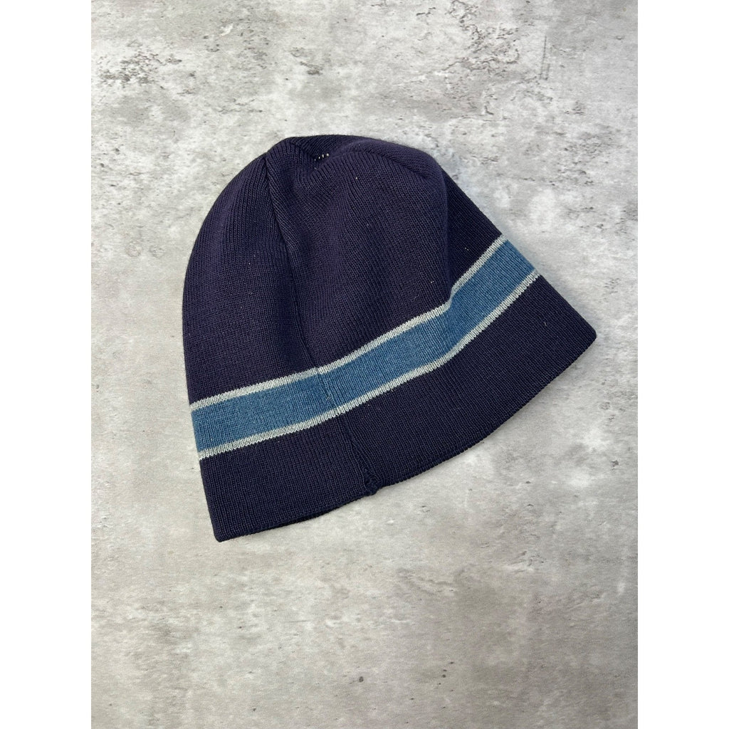 Vintage Nike Embroidered Swoosh Black Beanie Hat YOUTH