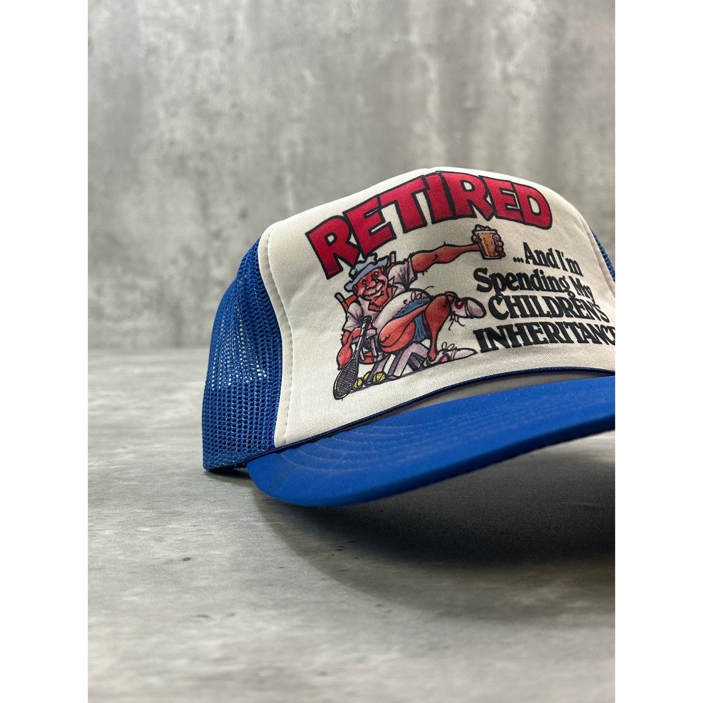 Vintage 80s/90s Retired And Spending My Children's Inheritance Snapback Hat OSFA