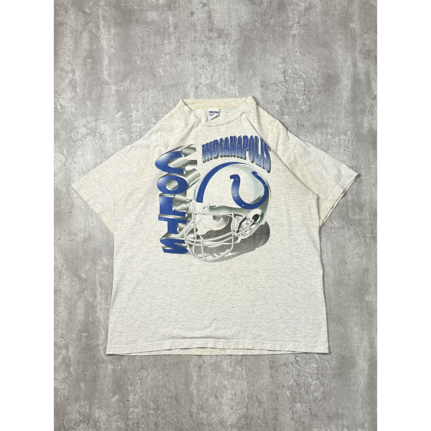 Vintage 90s Indianapolis Colts NFL Helmet Spellout Graphic T-Shirt Size XL