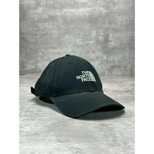 Vintage The North Face TNF Embroidered Spellout Logo Strapback Hat OSFA Black