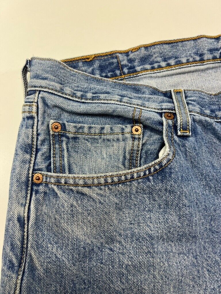 Vintage 90s Levi's 501 XX Medium Wash Button Fly Denim Pants Size 38