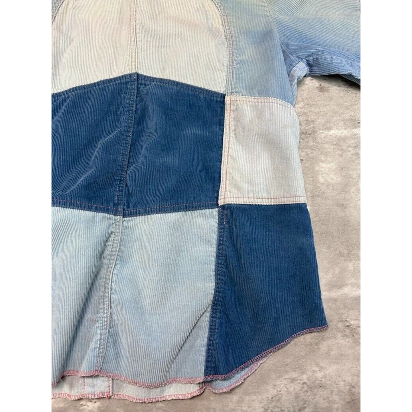 Vintage 1970s Monrose Knitwear Corduroy Pattern Button Up Shirt Size Medium