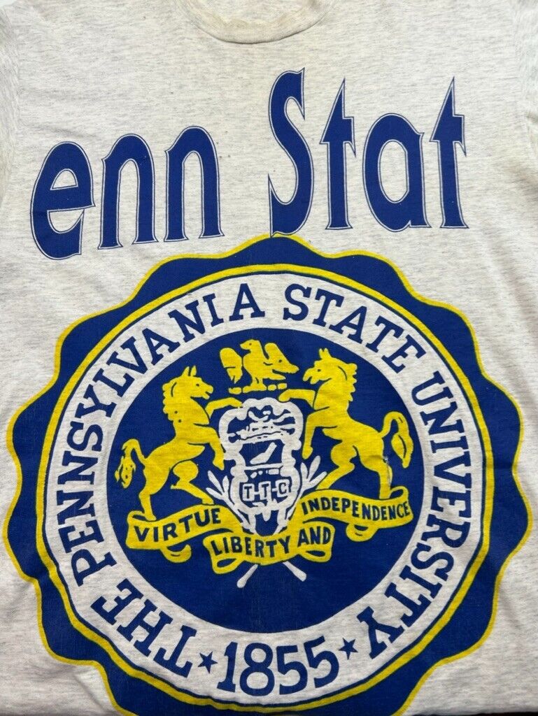 Vtg 90s Penn State Nittany Lions NCAA Big Spellout Crest Graphic T-Shirt Large