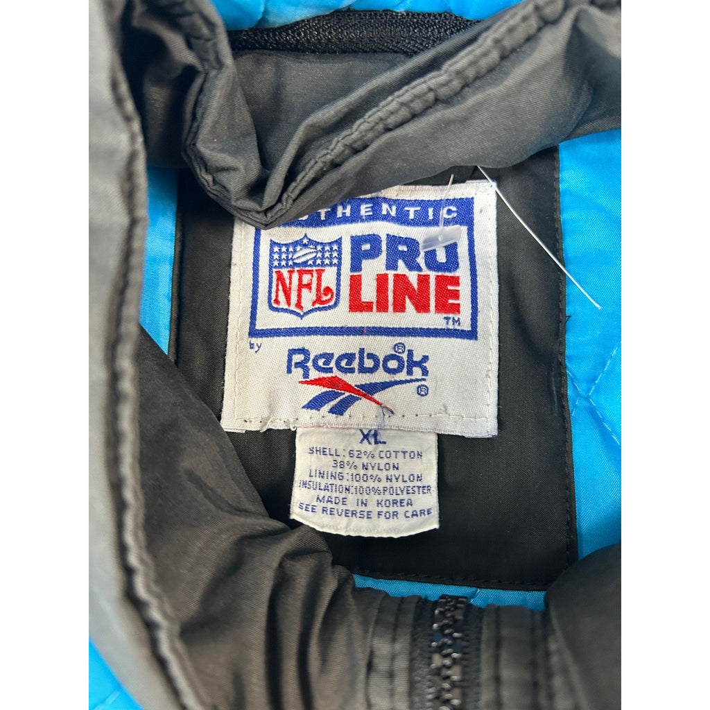 Vintage 90s Carolina Panthers NFL Reebok Insulated Long Jacket Jacket Size XL