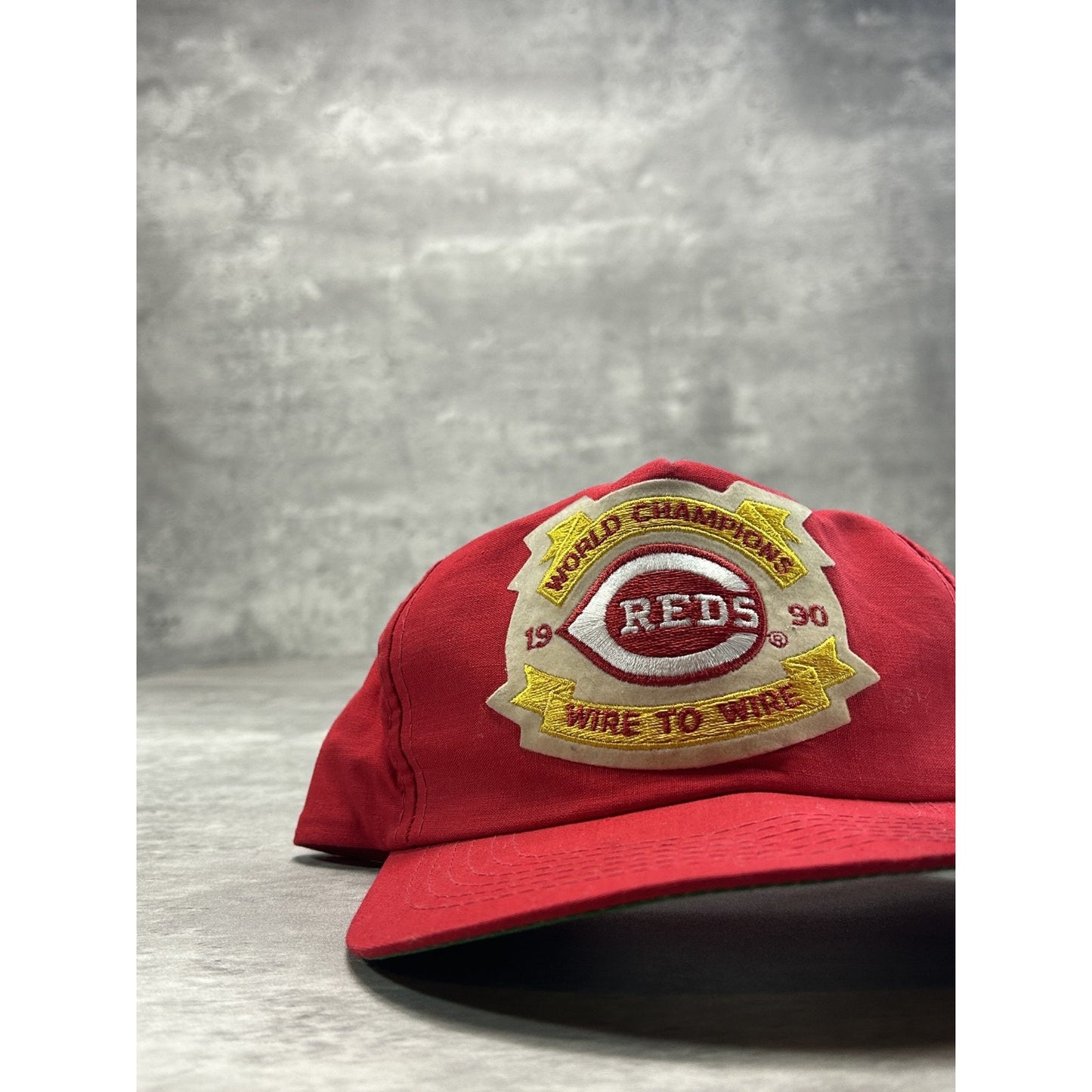 VTG 1990 Cincinnati Reds MLB World Series Champs Embroidered Snapback Hat OSFA