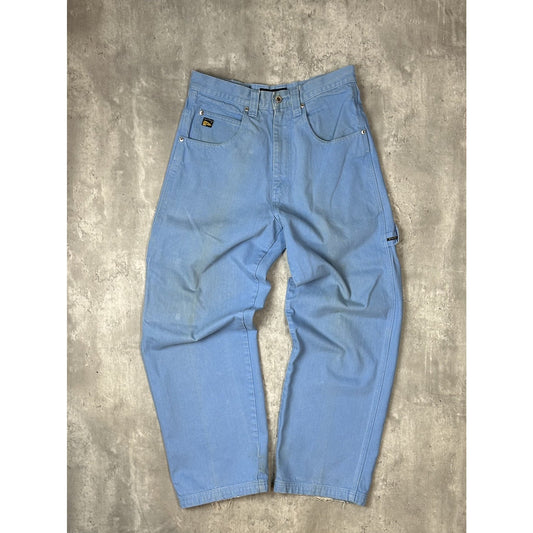 Vintage 90s PJ Jeans Canvas Workwear Carpenter Pants Size 32 Light Blue