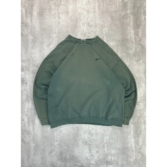 Vintage 90s Nike Tonal Embroidered Mini Swoosh Crewneck Sweatshirt Size XL